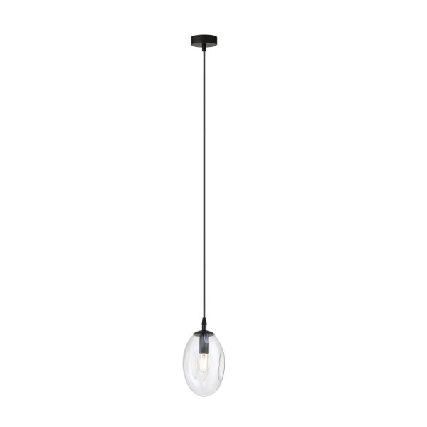 Suspension verre Abat-jour Ø 12 cm Noir Transparent