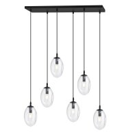Suspension verre largeur 70 cm noir transparent E14