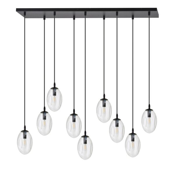 Lampe à suspendre grande 100 cm 9x E14 verre réglable en hauteur