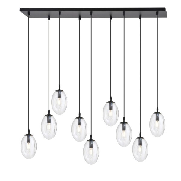 Lampe à suspendre grande 100 cm 9x E14 verre réglable en hauteur