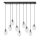 Lampe à suspendre grande 100 cm 9x E14 verre réglable en hauteur