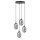 Suspension noir gris 4 flammes E14 verre fumé