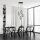 Suspension noir gris 4 flammes E14 verre fumé