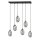 Lampe à suspendre verre 6 flammes E14 réglable noir gris