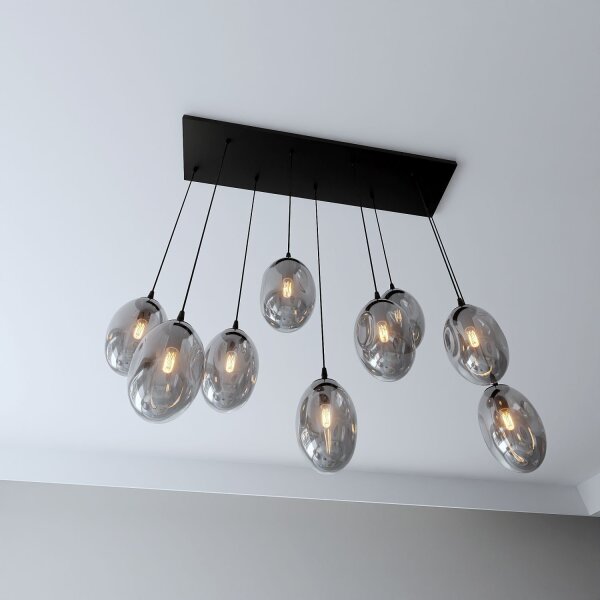 Grande lampe à suspendre Verre Abat-jour9x E14 100 cm décoratif