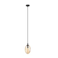 Lampe à suspendre verre fumé en ambre...