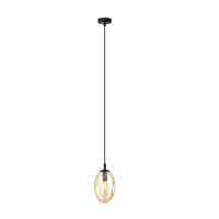 Lampe à suspendre verre fumé en ambre...