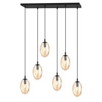 Grande lampe à suspendre verre 6x E14 70 cm...