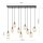 Lampe à suspendre grand verre 9 flammes en ambre noir E14