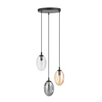 Lampe &agrave; suspendre verre fum&eacute; 3 flammes E14...