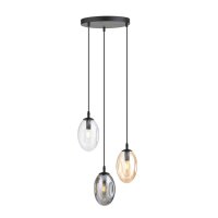 Lampe à suspendre verre fumé 3 flammes E14...