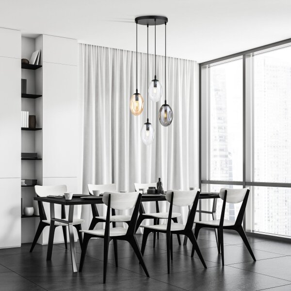 Suspension réglable CARLU verre 4-flamme E14