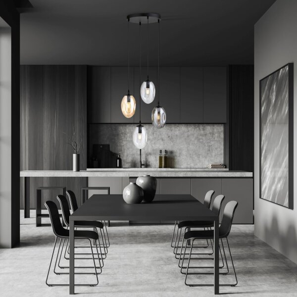Suspension réglable CARLU verre 4-flamme E14