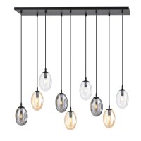 Suspension grande verre fumé 100 cm de long 9x E14...