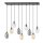 Suspension grande verre fumé 100 cm de long 9x E14 CARLU