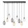 Suspension grande verre fumé 100 cm de long 9x E14 CARLU