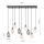 Suspension grande verre fumé 100 cm de long 9x E14 CARLU