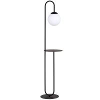 Lampadaire 150 cm avec tablette E14 Noir Blanc Abat-jour...