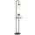 Lampadaire 150 cm avec tablette E14 Noir Blanc Abat-jour sphérique