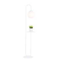Lampadaire Blanc 150 cm petit verre Abat-jour...