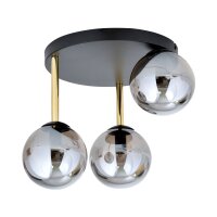 Plafonnier rond Ø 40 cm E14 Noir Gris Or Verre...