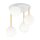 Plafonnier Boule Abat-jour Verre Métal E14 Blanc Or