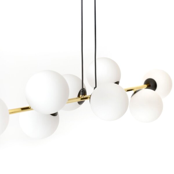 Lampe à suspendre métal verre abat-jour sphérique E14 décoratif