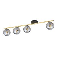 Plafonnier 4 flammes 100 cm de long Abat-jour...