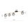 Plafonnier 4 flammes 100 cm de long Abat-jour sphérique verre fumé