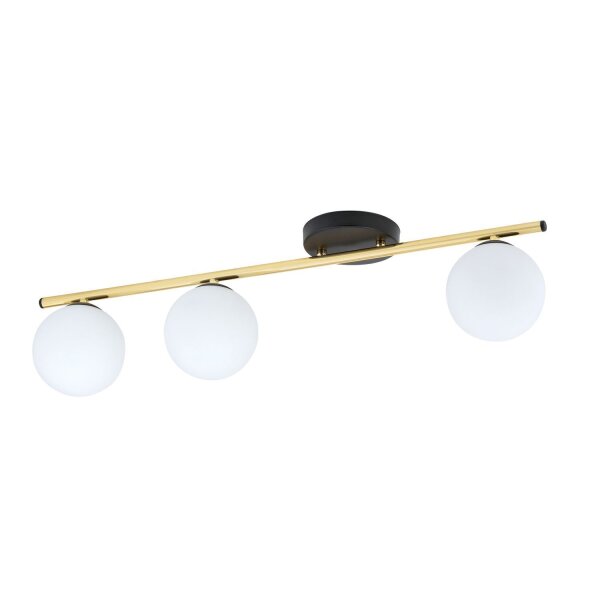 Plafonnier 80 cm de long Sphère Abats Verre Métal