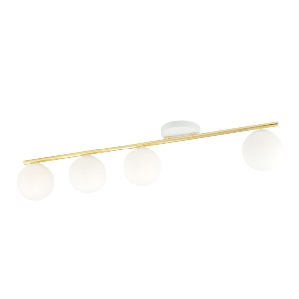 Plafonnier élégant blanc or 100 cm de long BEPPE