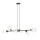 Suspension noir clair 6 flammes 120 cm de long