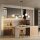 Suspension noir clair 6 flammes 120 cm de long