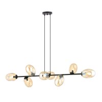 Lampe à suspendre longue 140 cm 8x E14 verre...