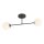 Plafonnier allongé 55 cm 2 flammes verre métal