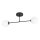 Plafonnier allongé 55 cm 2 flammes verre métal