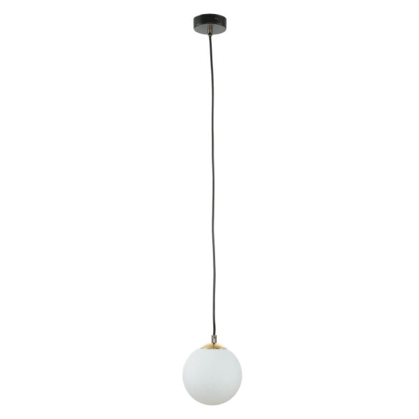 Suspension Abat-jour sphérique Noir Blanc Or E14