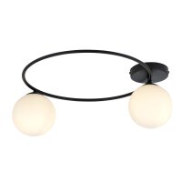 Plafonnier noir blanc E14 Ø 47 cm faible...