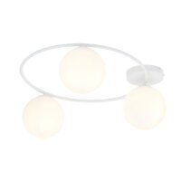 Plafonnier Blanc H : 20 cm Ø 47 cm 3-flamme