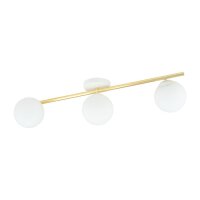 Plafonnier blanc or 80 cm 3 flammes LUISELLA