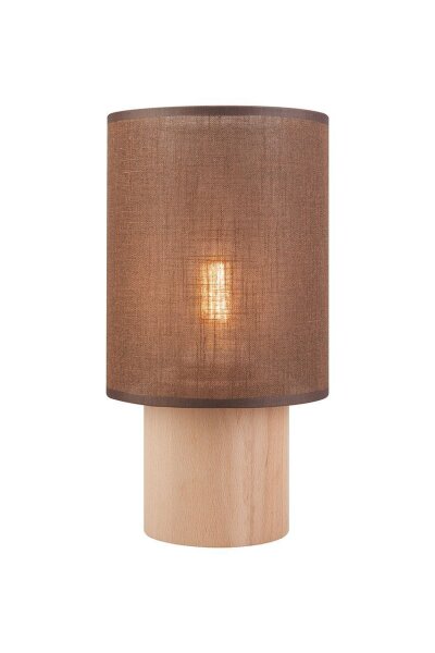 Lampe de table Marron Tissu Bois E27 30 cm de haut confortable