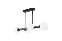 Plafonnier métal verre noir blanc 4x G9 Abat-jour...