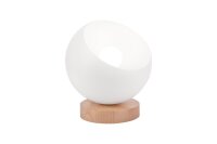 Lampe de table Métal Bois Boule Blanc Naturel E27...