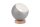 Petite lampe de table boule en argent E27 &Oslash;17 cm m&eacute;tal bois