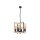 Suspension Noir Naturel Bois M&eacute;tal Rustique 4-flamme E27