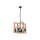 Suspension Bois Rustique M&eacute;tal Noir 4 flammes E27