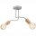 Plafonnier Gris Métal Bois 2 flammes E27 L : 45 cm ANANI