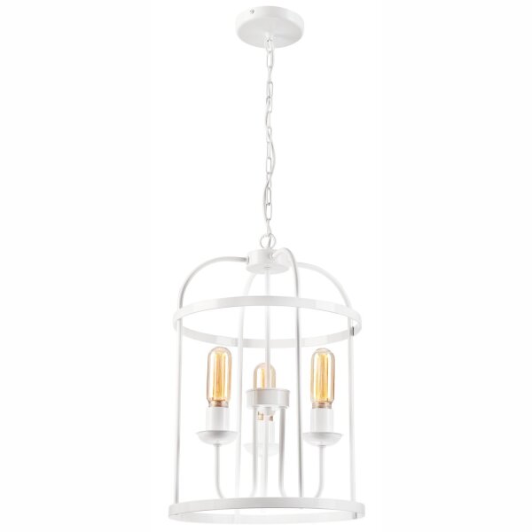 Lampe à suspendre métal blanc Ø 35,5 cm 3-flamme E27 Rustique