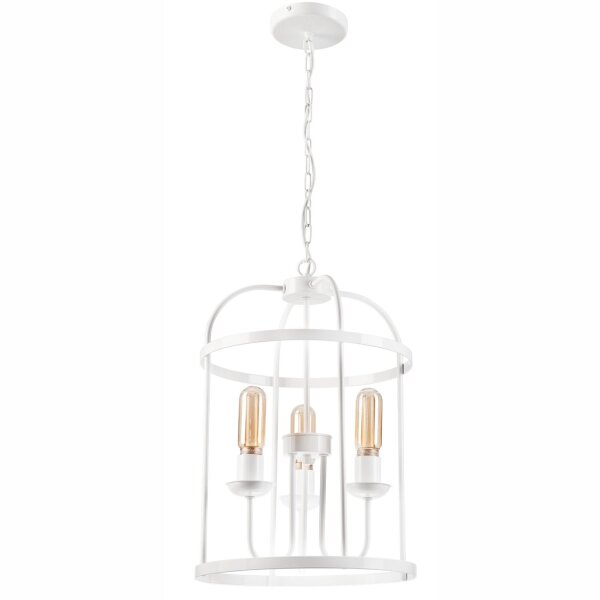 Lampe à suspendre métal blanc Ø 35,5 cm 3-flamme E27 Rustique