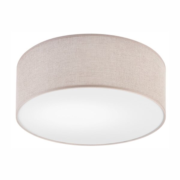 Plafonnier rond tissu anti-éblouissement E27 Ø 35 cm plat WALTER